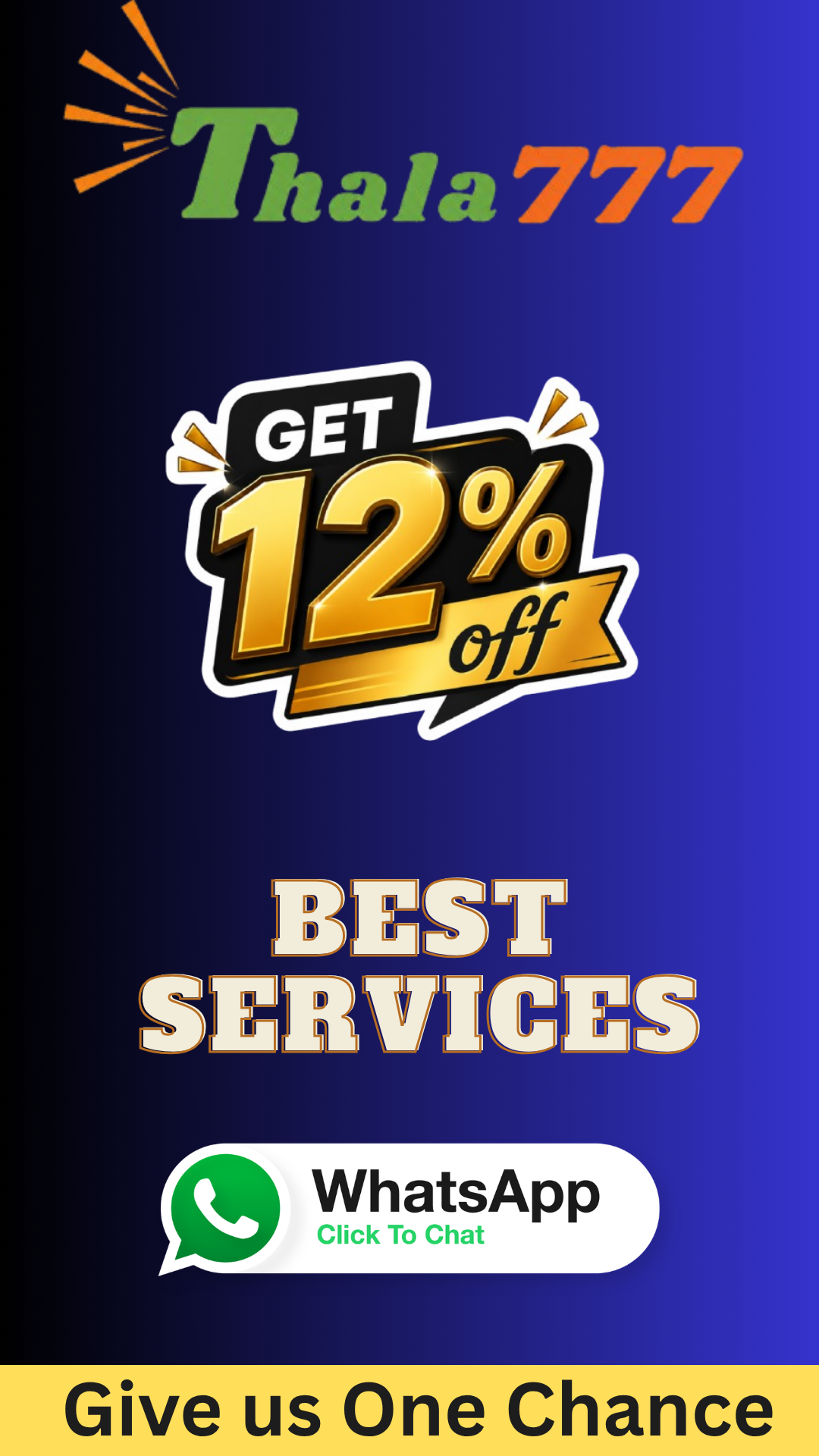 Thala best services poster with WhatsApp click to chat